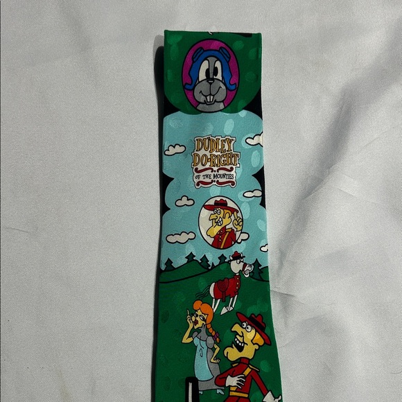1993 100% Silk, Rocky & Bullwinkle and friends Green Cartoon Tie - Picture 3 of 6